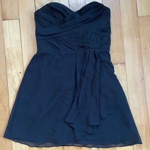 Express black chiffon strapless dress